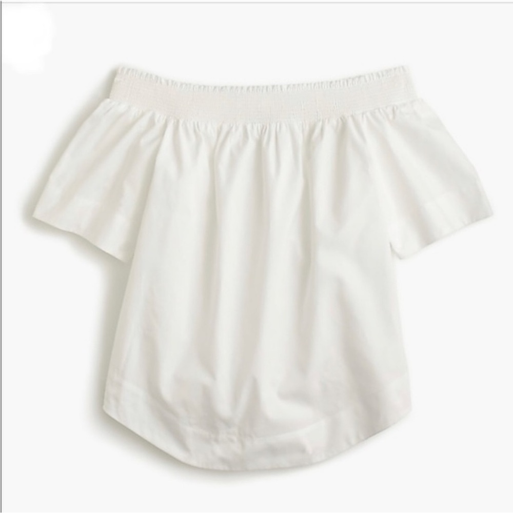 J.Crew white off the shoulder cotton top